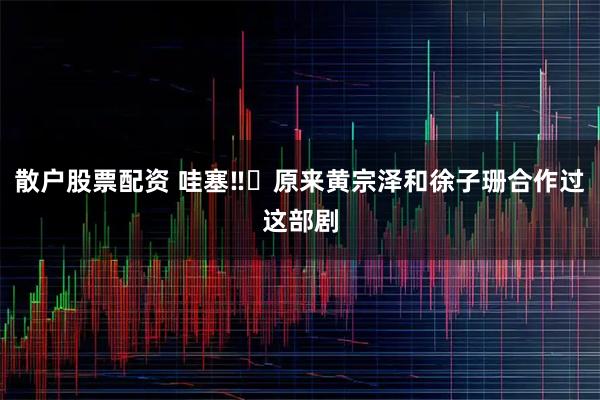 散户股票配资 哇塞‼️原来黄宗泽和徐子珊合作过这部剧